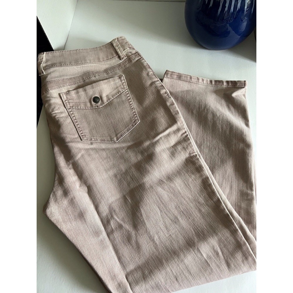 Chico's Platinum Denim Jeans Pale Pink size 2 12/14